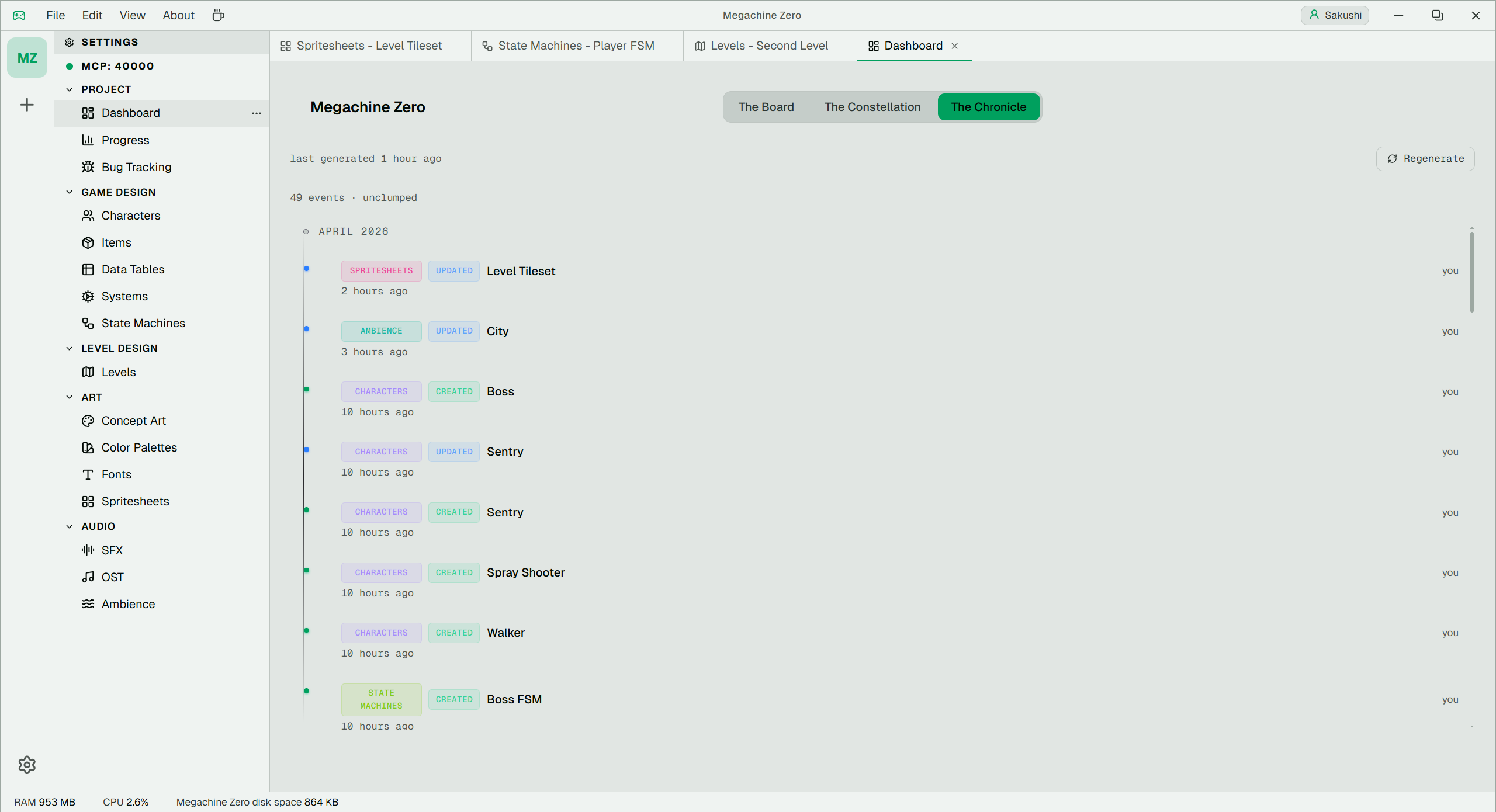 The same Chronicle view in a light emerald theme.